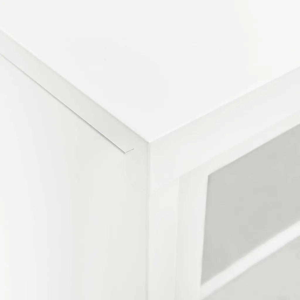 Armadio con Ante Scorrevoli Bianco 90x40x90 cm in Acciaio 335954