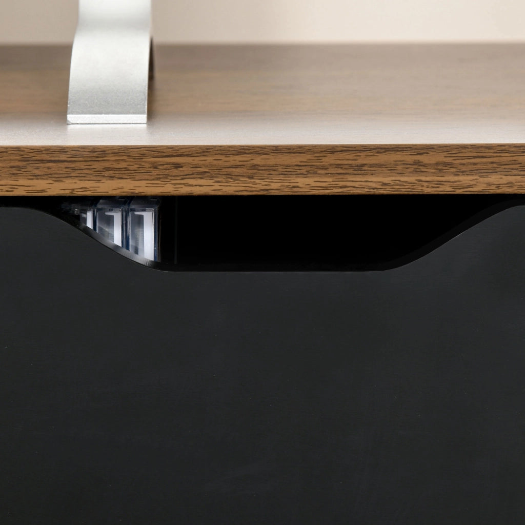 Mobile TV Moderno con 2 Cassetti e Compartimento Aperto ¨C zephmum ¨C Marrone 122x39x46 cm
