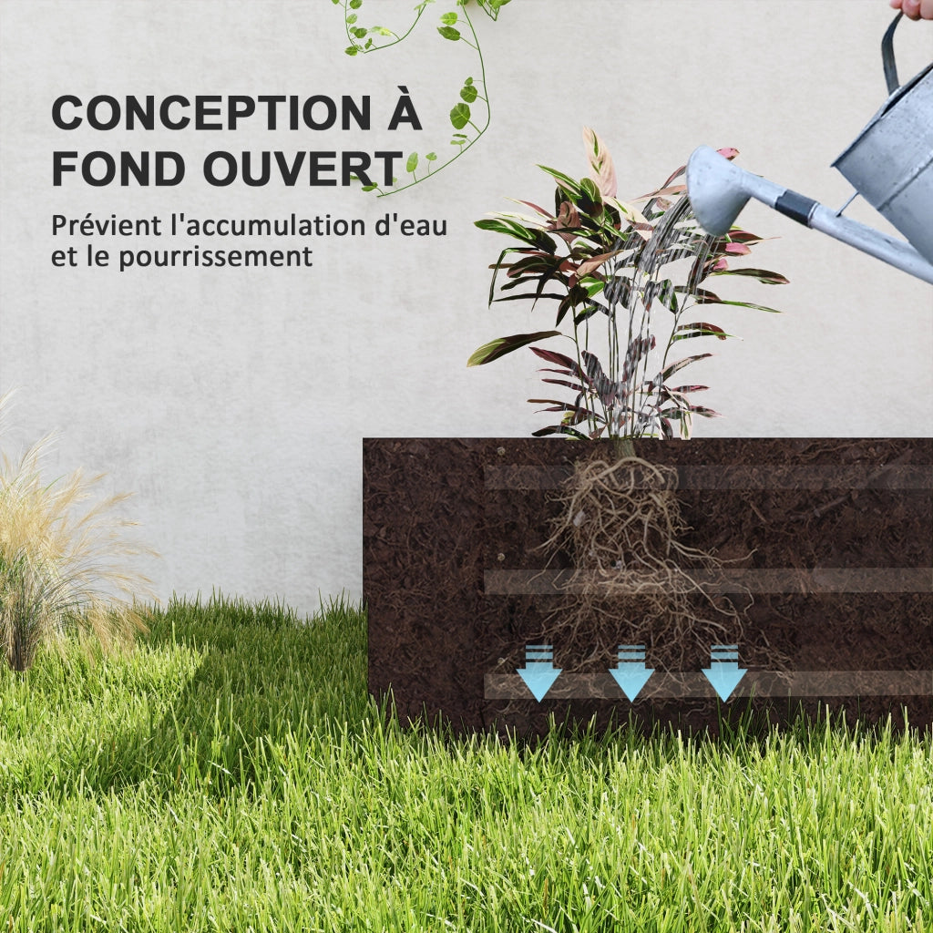 Fioriera Giardino Quadrata ¨C zephmum ¨C Grigio Scuro 240x120x30