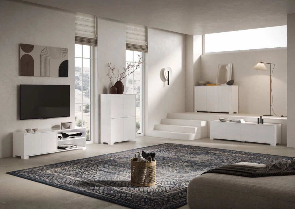 Madia 3 ante 130x40x83 cm bianco lucido - LUMINA