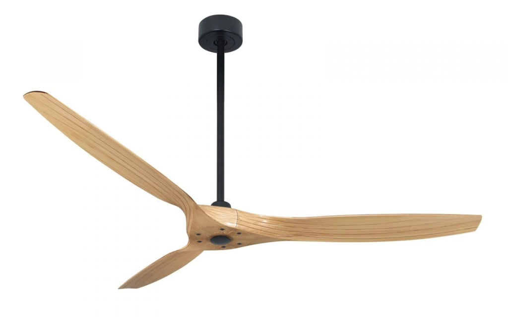 Vam Ventilatore da soffitto OUTDOOR a risparmio energetico nero pale ABS effetto acero 153 cm telecomando 5 velocitÃ