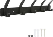 Hanger per armadio - Attacchi per parete - 5 pezzi - Nero - Alluminio
