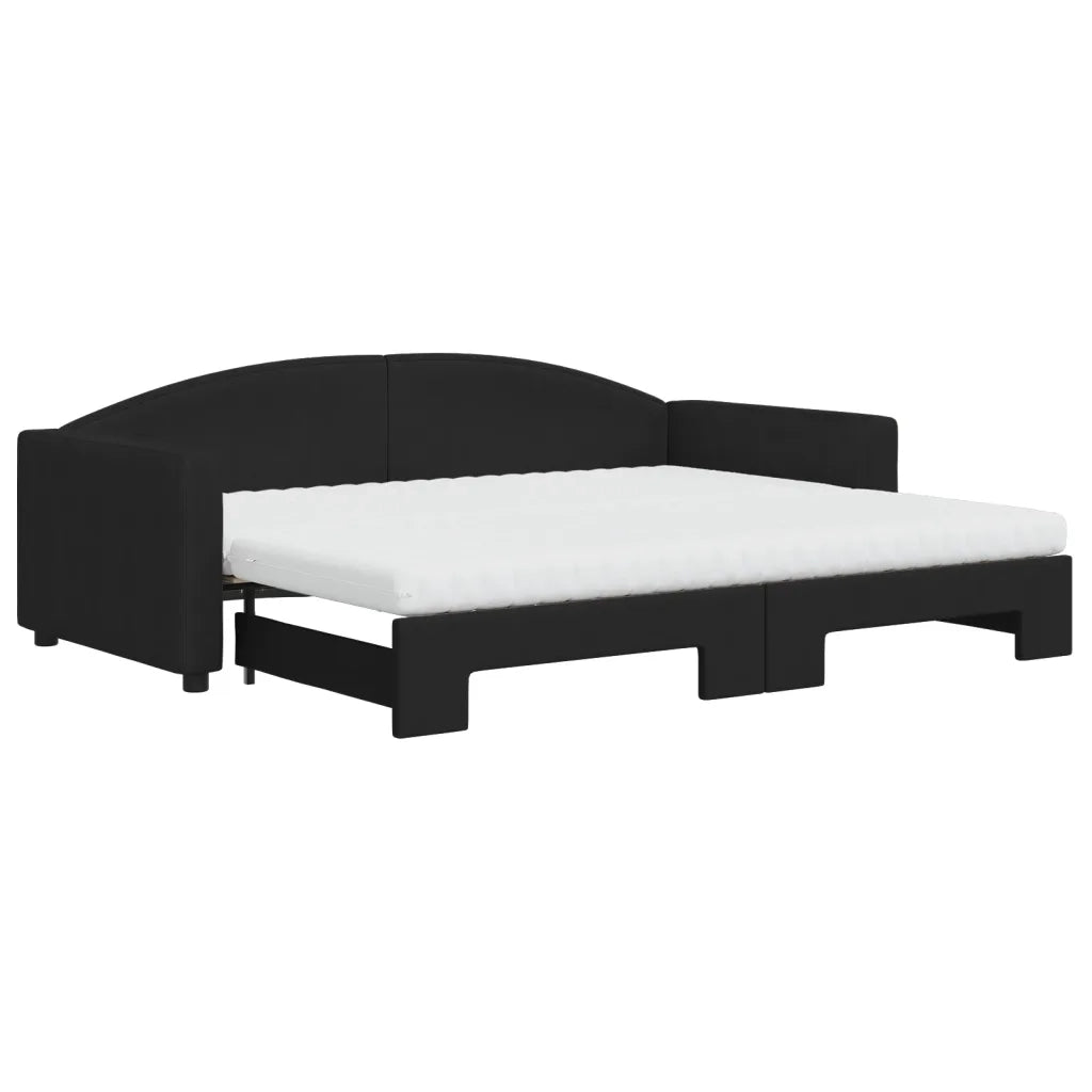 Divano Letto Estraibile con Materassi Nero 90x200 cm in Tessutocod mxl 130614