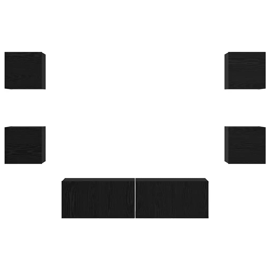 Set mobile TV 6 pcs Rovere Nero Legno multistrato 3393142