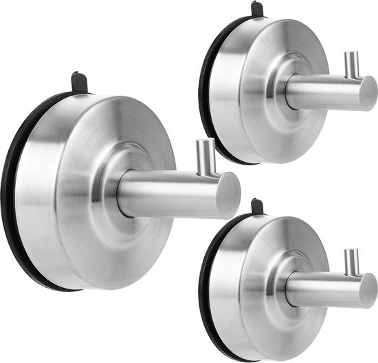 Set di 3 tenaglie, acciaio inossidabile, tenaglie per asciugamani, bagno, tenaglie per doccia, extra resistenti, tenaglie senza fori, tenaglia per tenere ferma, finitura a specchio in acciaio inossidabile