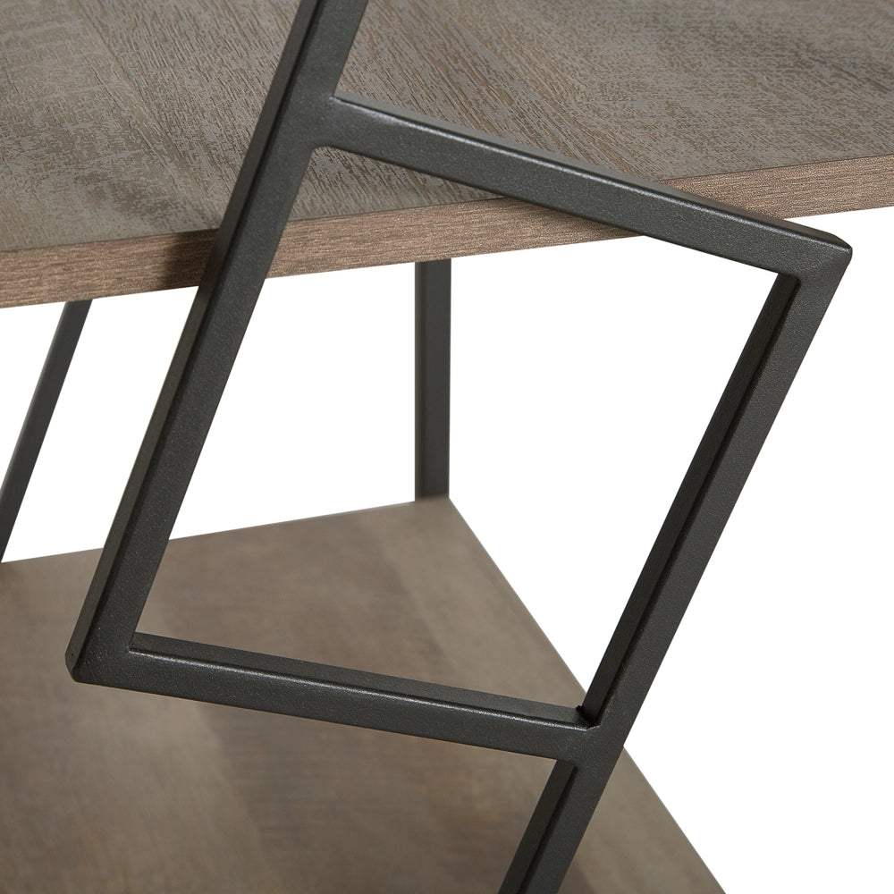 Libreria a 4 ripiani Scaffale industriale minimalista con struttura in metallo Nero e legno scuro