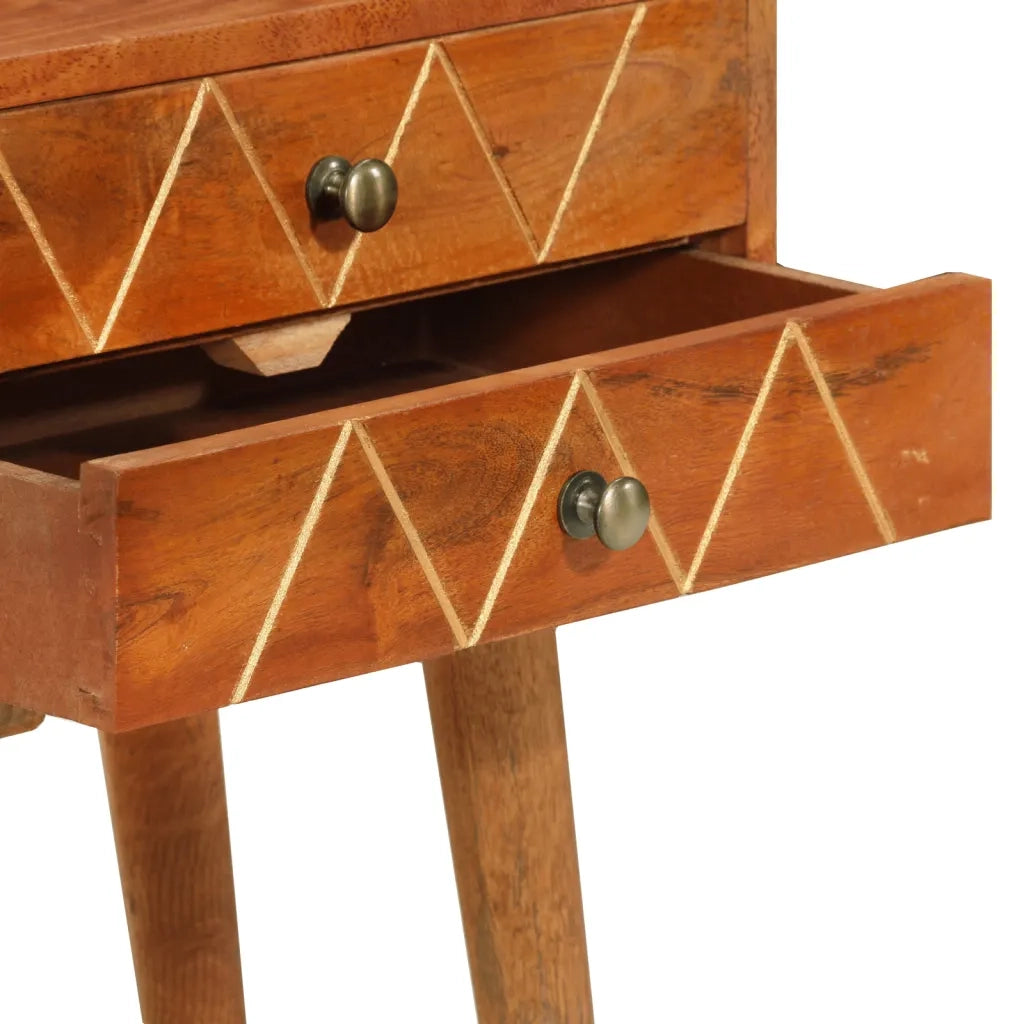 Comodino 40x30x58 cm in Legno Massello di Mango 285853