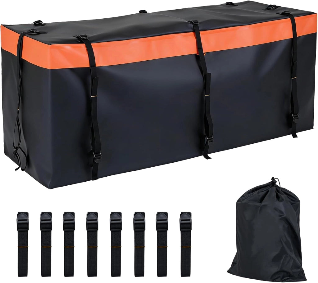 Borsa da Carico per Camion e Cassone Auto, Borsa da Trasporto con Cinghie di Fissaggio per Gancio di Traino, Resistente in PVC Impermeabile, per SUV e Fuoristrada (129x42x45cm)