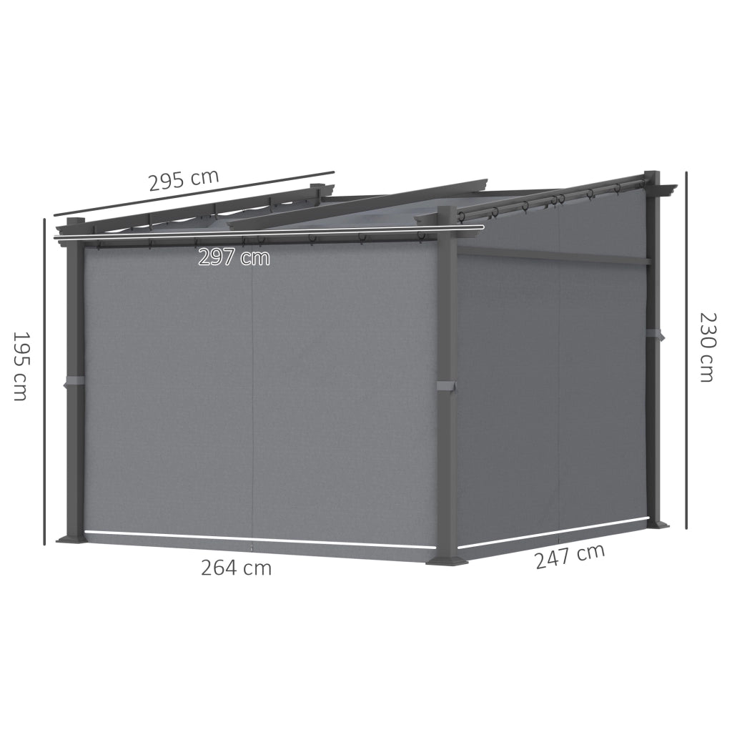 Pergola estensibile ¨C Zephmum ¨C Grigio scuro 297x295x230