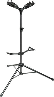 Standaard per chitarra elettrica e banjo doppio adattabile per due strumenti - pieghevole - nero