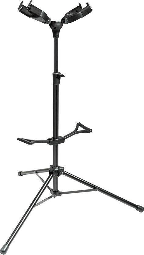Standaard per chitarra elettrica e banjo doppio adattabile per due strumenti - pieghevole - nero