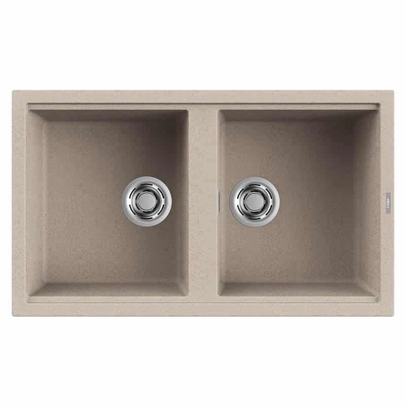 Lavello Elleci Incasso 2 vasche 86x51 Best 450 Granitek Avena LGB45051