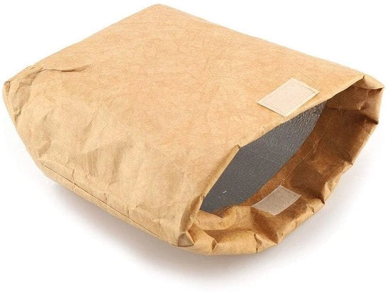 Borsa pranzo riutilizzabile isolata - Borsa picnic portatile - Resistente al calore - Marrone - Borsa flessibile per spese - Adatta per bambini, ...