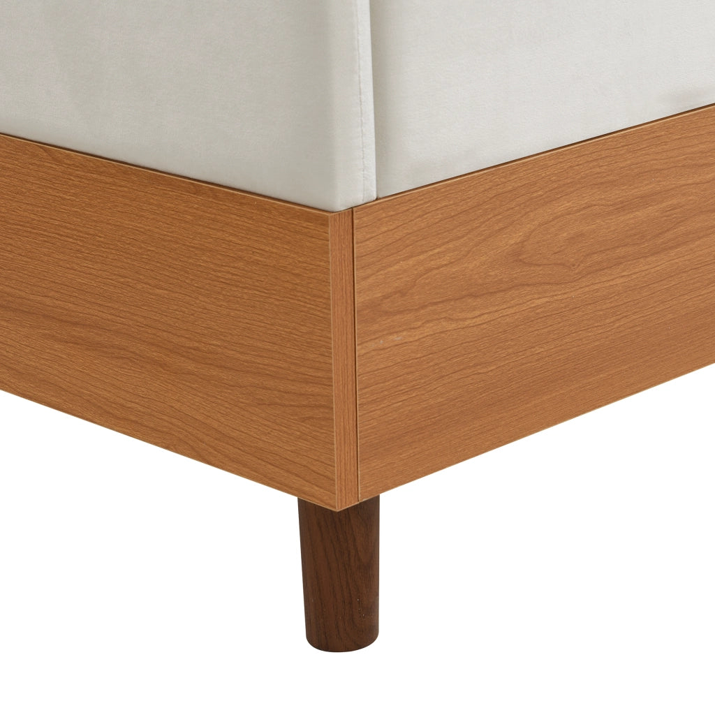Letto Imbottito Singolo ¨C MINIMAL ¨C Velluto Bianco con Cassetti 90x200