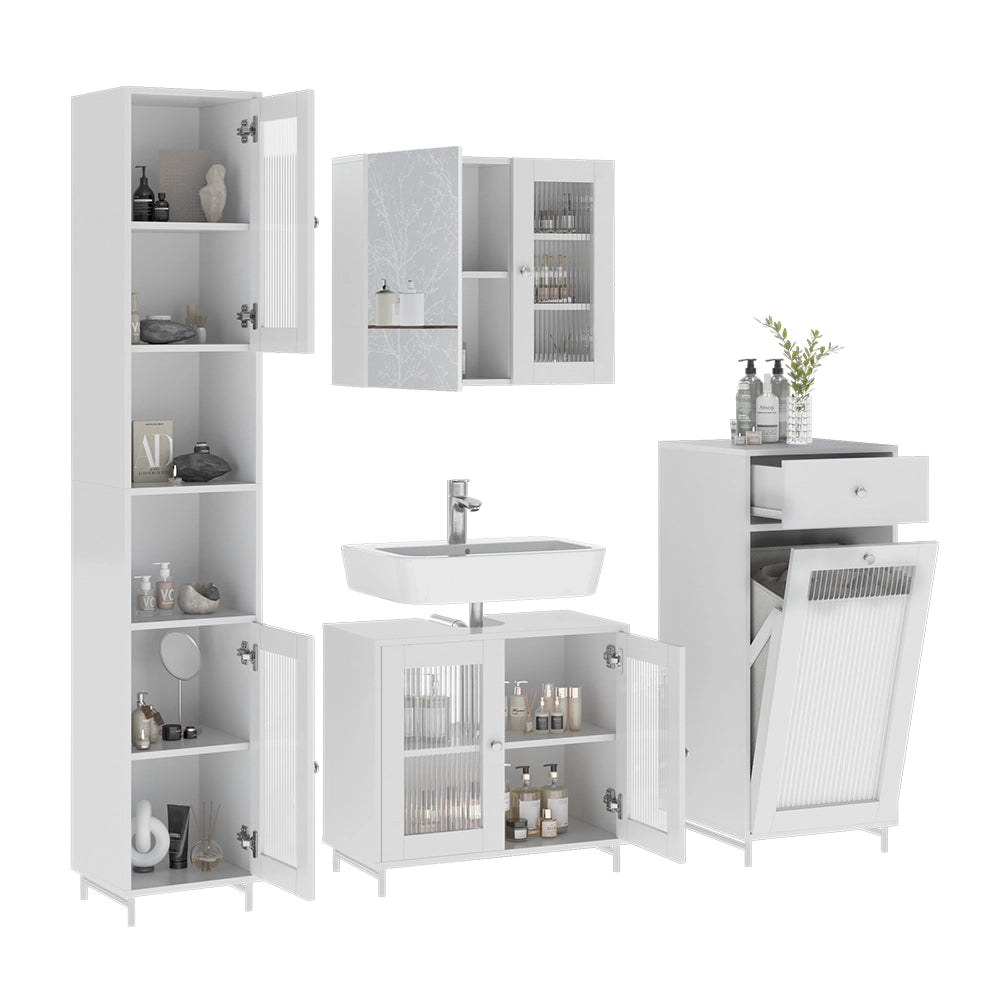 Vicco Set di mobili da bagno Bianco 4 parti