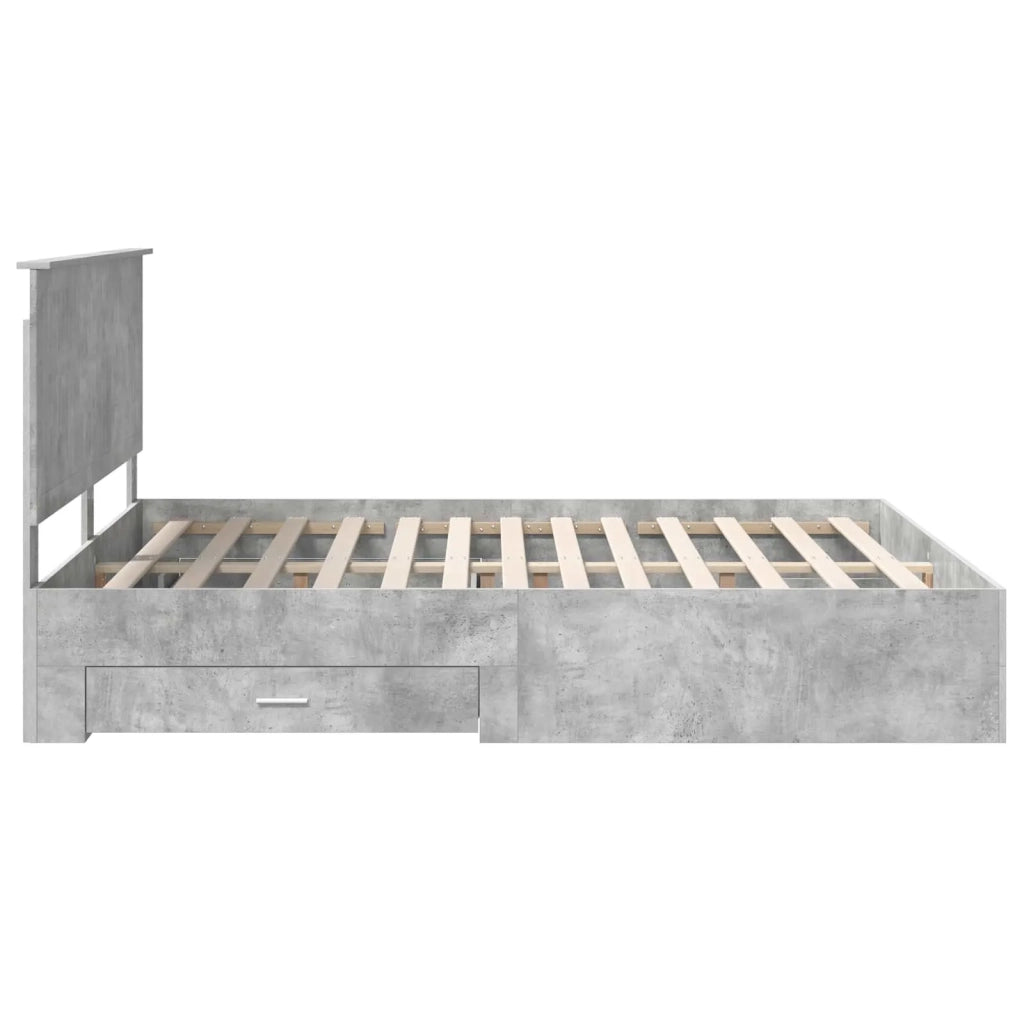 Struttura del letto con testiera Grigio cemento 160 x 200 cm