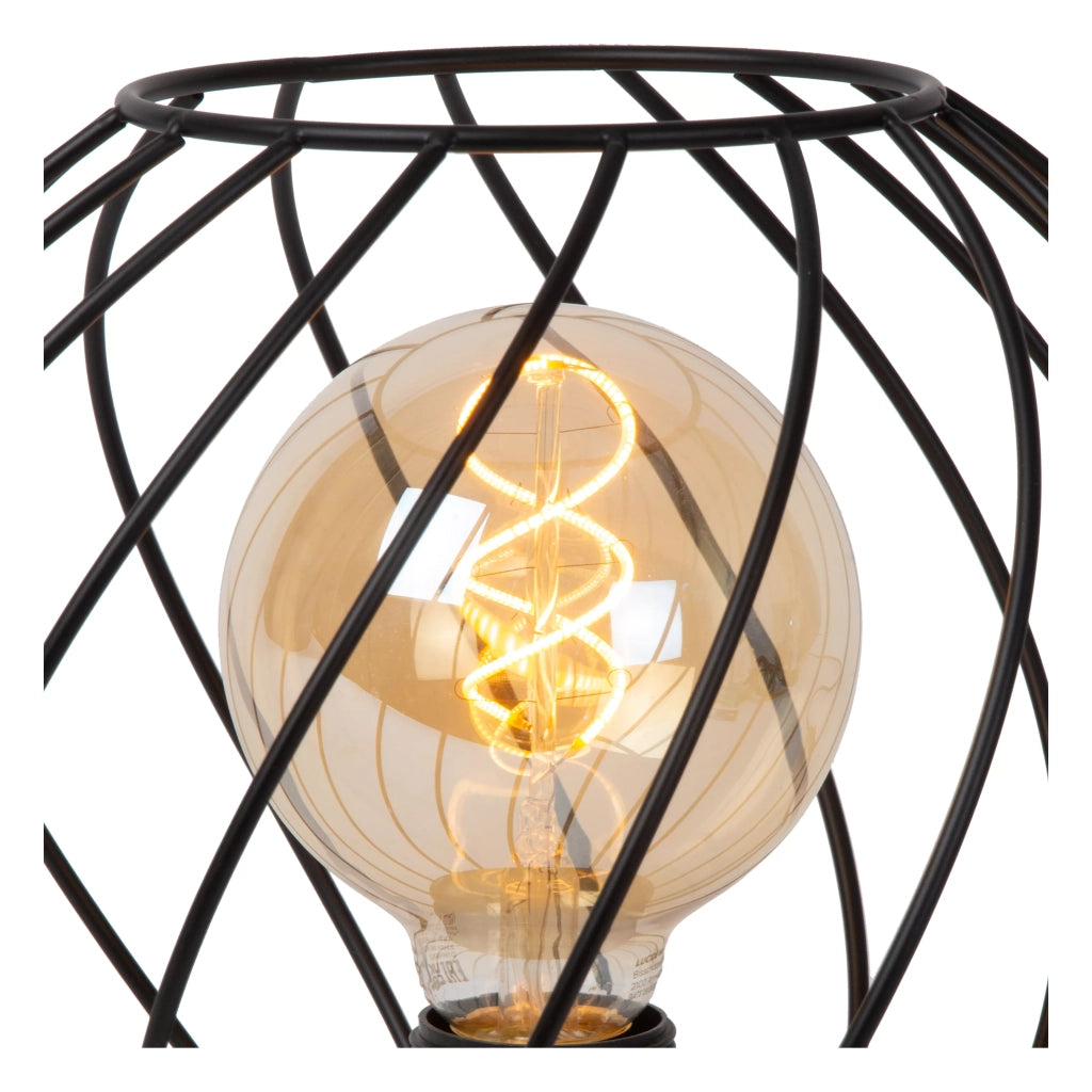 Lampada da tavolo nera in metallo Danza E27 25cm Lucide