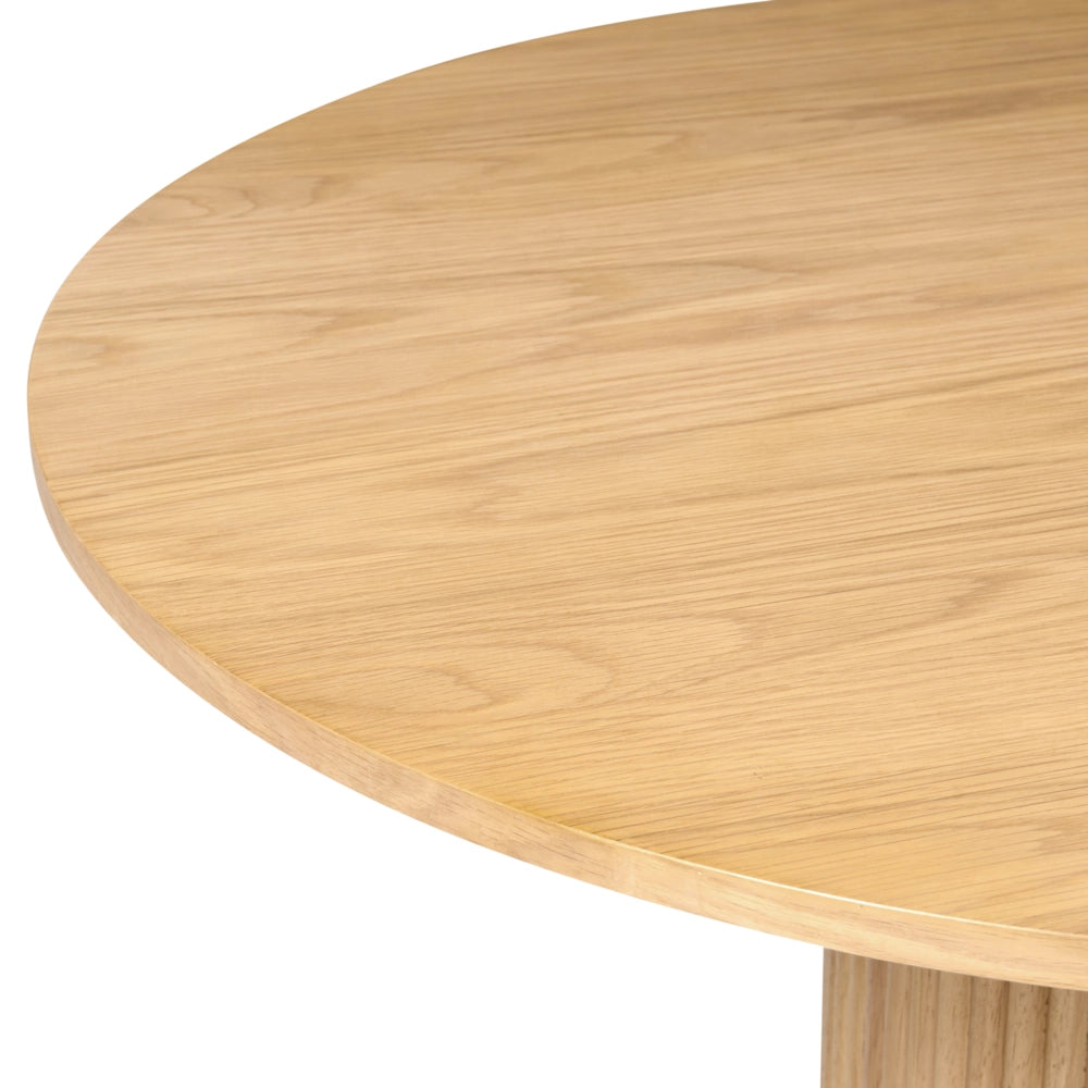 Tavolo da pranzo 180 x 90 cm Gambe in legno massello Impiallacciatura rovere chiaro