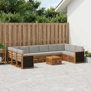 Set di divani da esterno 8 pz Naturale e Grigio Chiaro 3384912