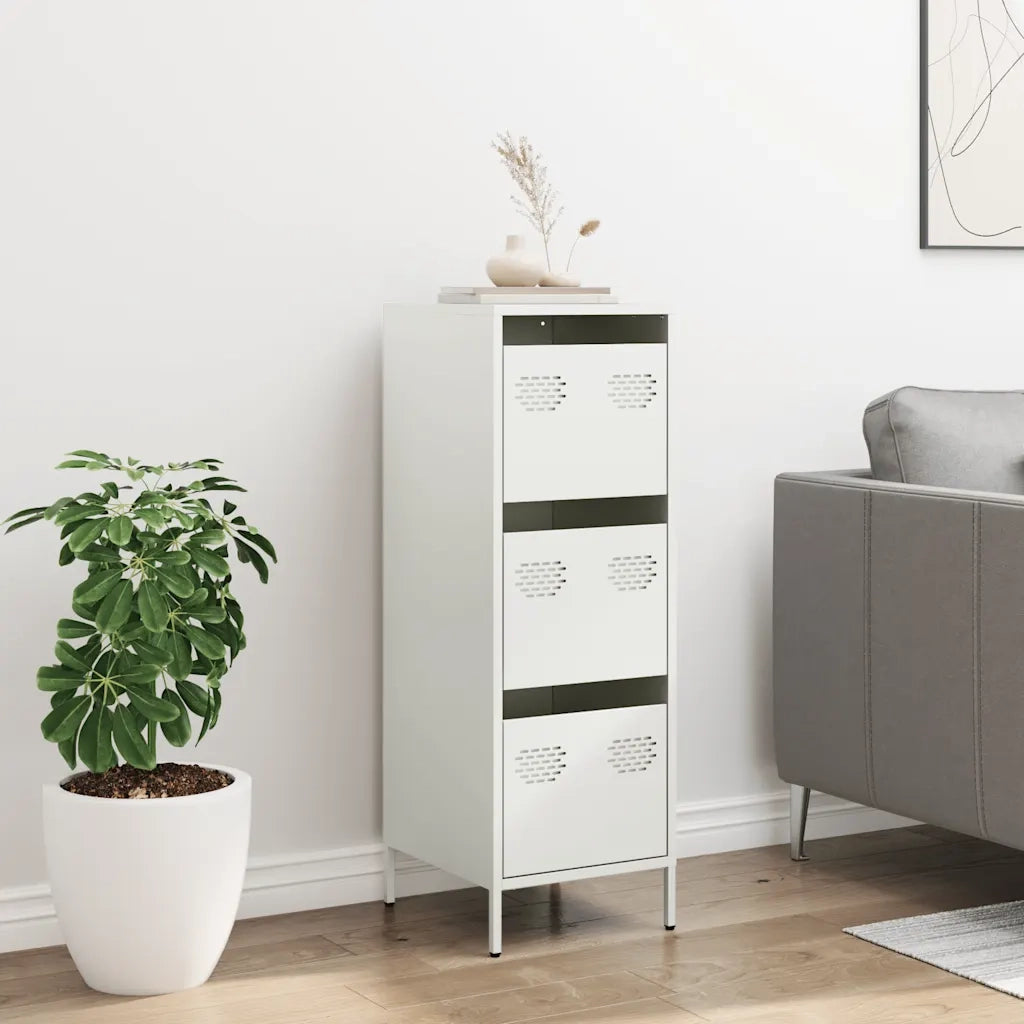 Credenza Bianca 39x35x103,5 cm in Acciaio 851405