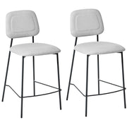 Set di sedie da bar imbottita in finto lino grigio chiaro arredi da sala da pranzo Design Glam