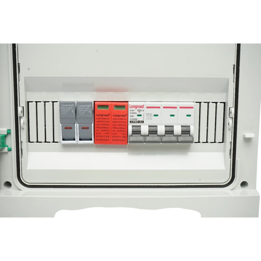 Quadro con fusibile di protezione da 380 V per impianti fotovoltaici DC/AC da 5-10 KW con 2 stringhe