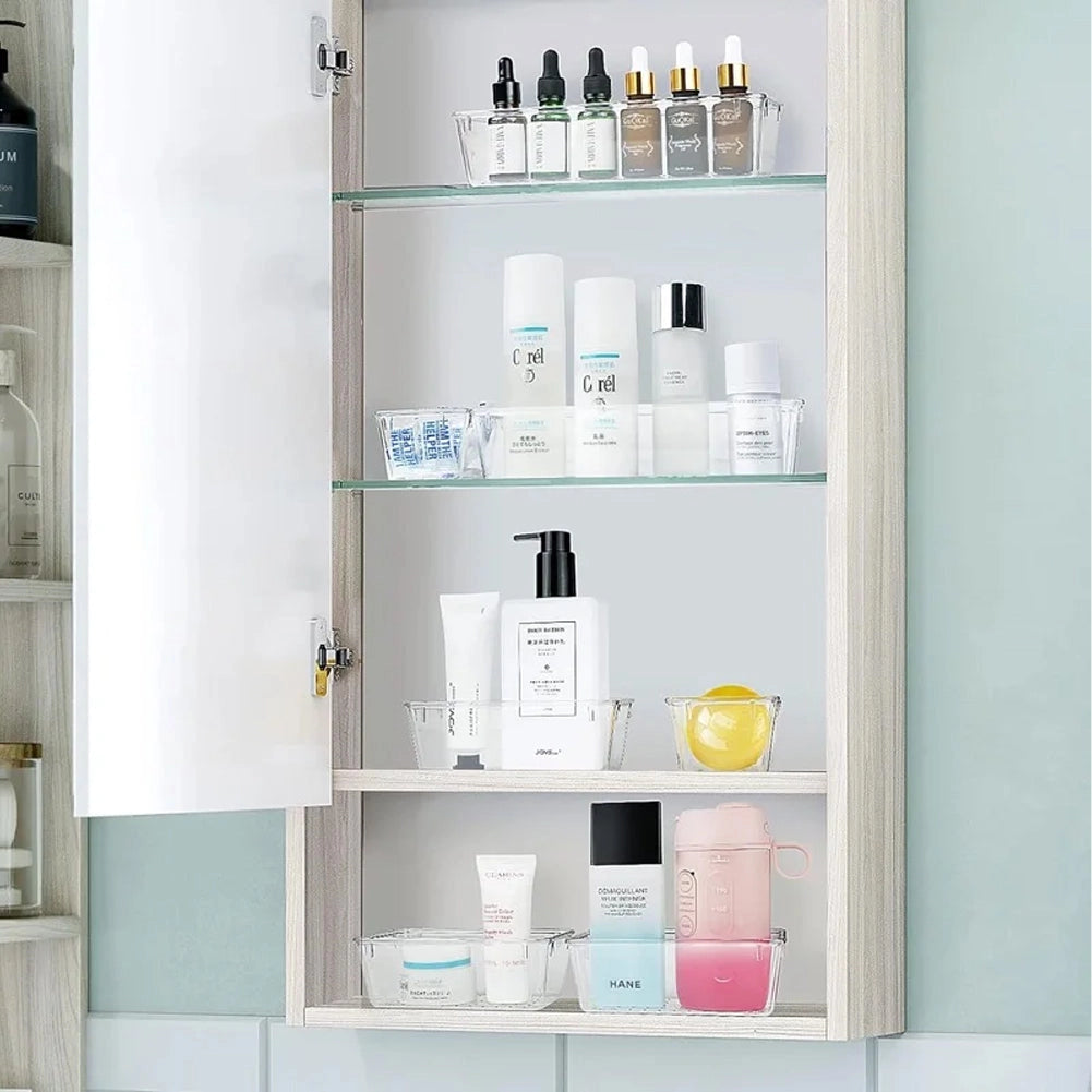 Set 25 Contenitori Organizer per Cassetti in Plastica Trasparente Divisorio Salvaspazio