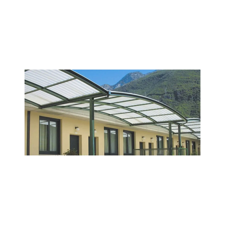 Lastra corrugata 177/51 policarbonato alveolare trasparente spessore 6 mm 200x92 cm