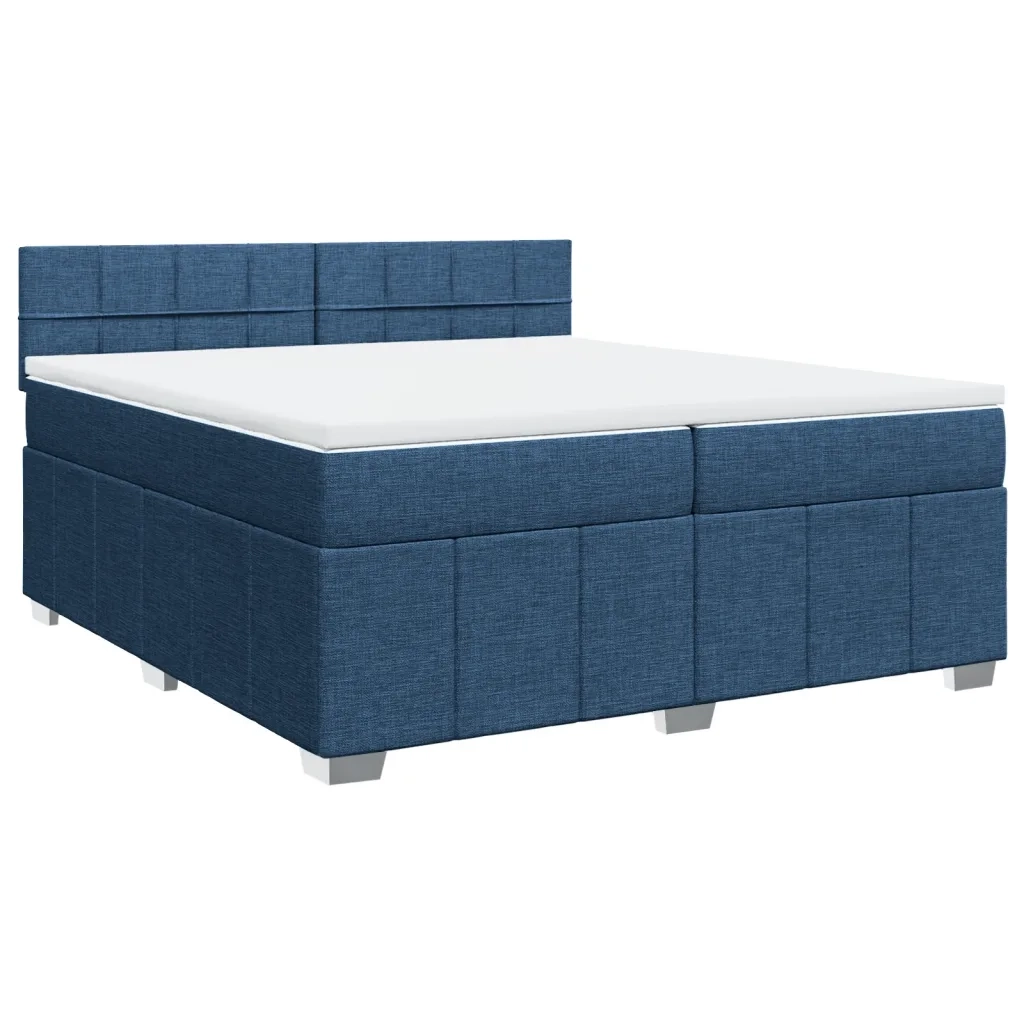 Giroletto a Molle con Materasso Blu 200x200 cm in Tessuto 3287181