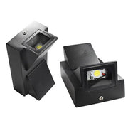 Trade Shop - Applique Doppia Emissione 10 Watt Nero Per Esterno Luce Fredda Calda Ip65 Es04 - -bianco Caldo      -