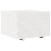 Fioriera | Cassetta per fiori | Vaso da Giardino Bianca 70x70x49,5cm Legno Massello di Pino