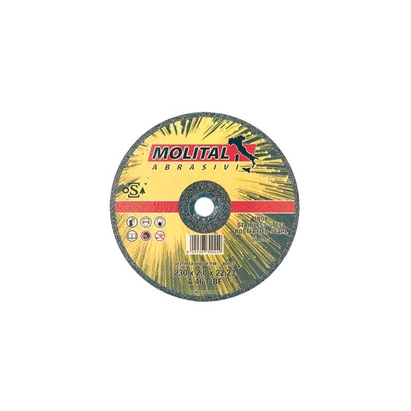 DISCO DA TAGLIO PER INOX Ø 115x1,0 mm - 50 pezzi- MOLITAL