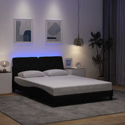 Giroletto con LED senza Materasso Nero 140x200 cm in Tessuto 3310673
