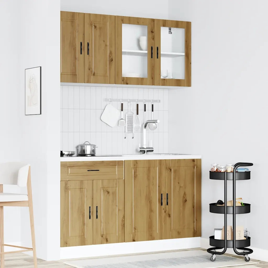 vidaXL Set Mobili da Cucina 4 pz Kalmar Rovere Artigianale Truciolato