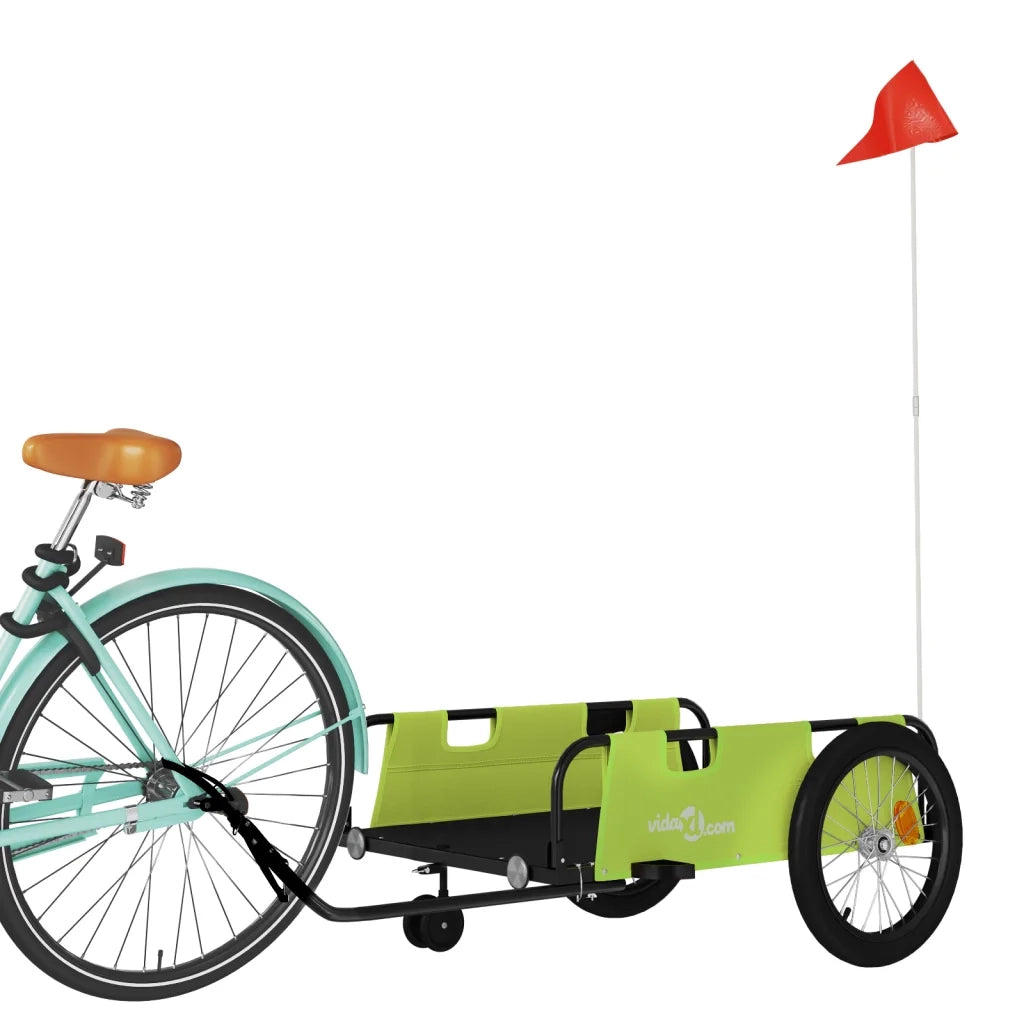 Rimorchio da Bici Verde e Nero in Tessuto Oxford e Ferro CFW3399442