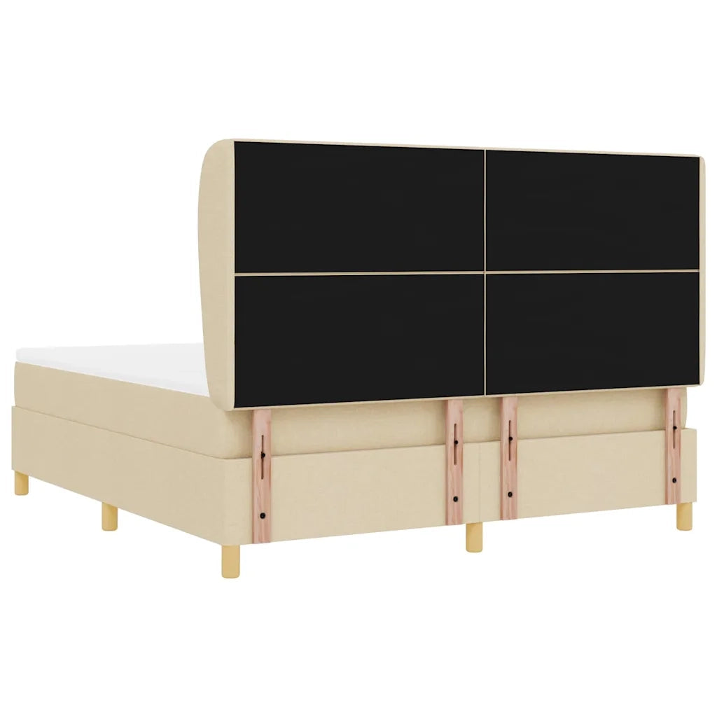Letto a molle con materasso Crema 200 x 180 cm Tessuto 3340772