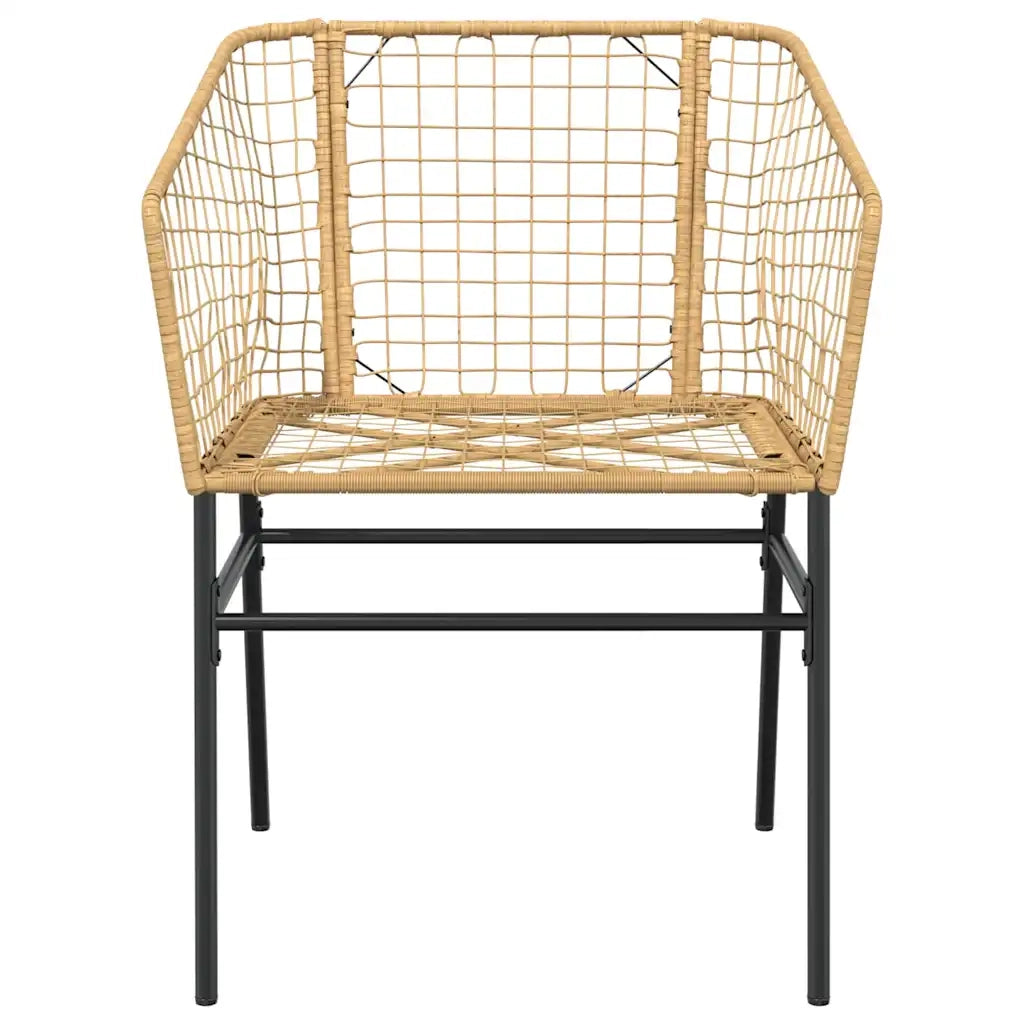 Set Pranzo da Giardino 7pz Marrone Polyrattan Vetro