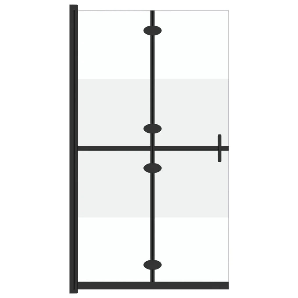 Parete doccia pieghevole divisorio per vasca da bagno accessorio per il bagno box doccia arredamento per la casa vetro ESG 100x190 cm semi-satinato 02_0002168
