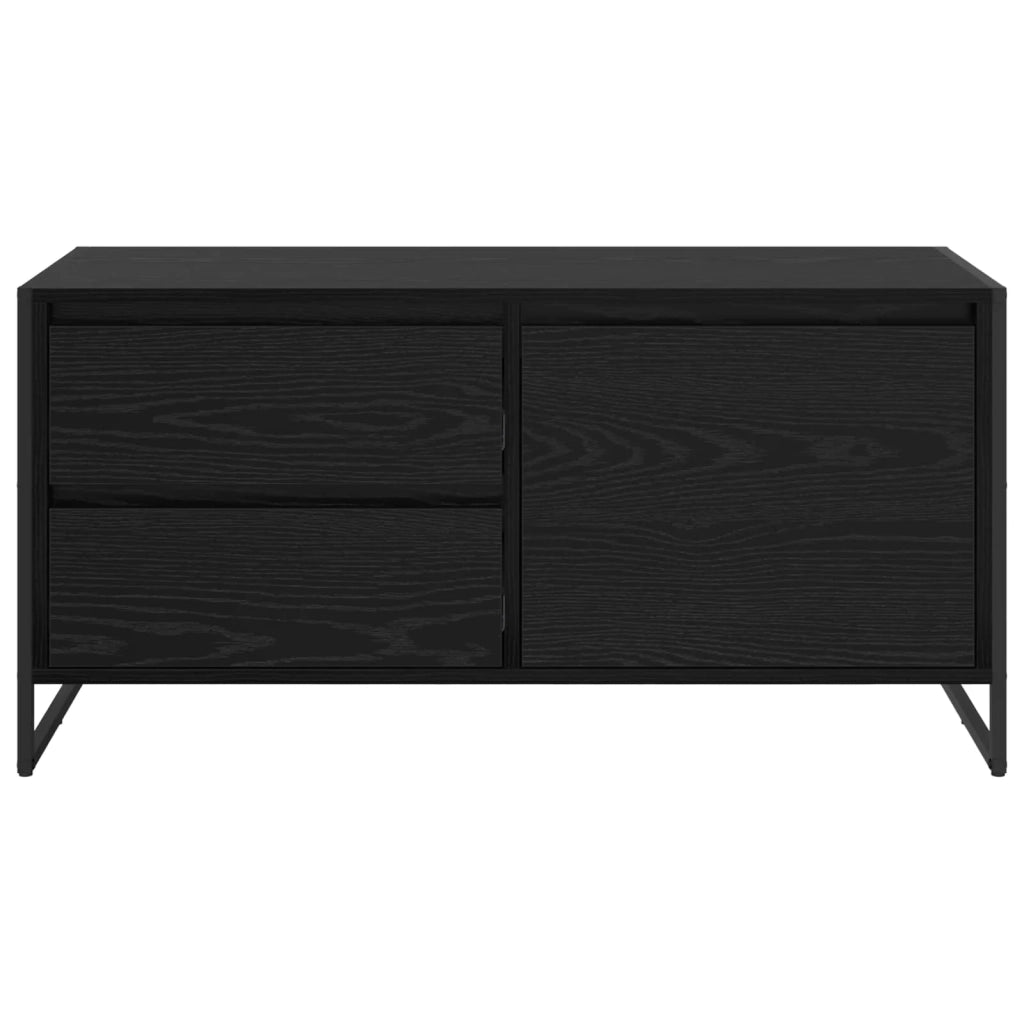 Mobile porta TV industriale con ampio vano contenitore 100 x 36 x 49,5 cm in legno composito nero 02_0054565