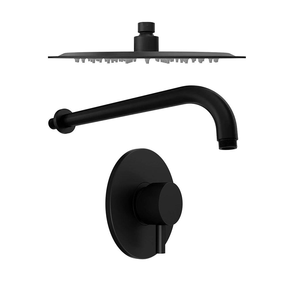 Set doccia nero opaco - Miscelatore incasso Katharine con braccio e soffione slim 20 cm
