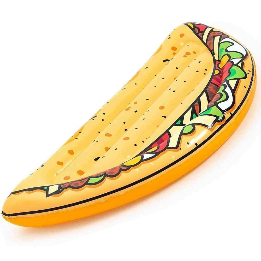 Trade Shop - Materassino Isola Gonfiabile Stampa Tacos Pvc Mare Piscina 171 X 89 Cm -