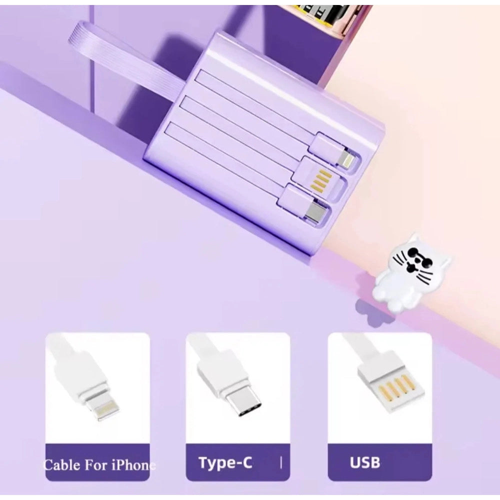 Trade Shop - Power Bank Caricabatterie Esterno Portatile Con Ricarica Rapida Da 20000 Mah Con Luce Led -