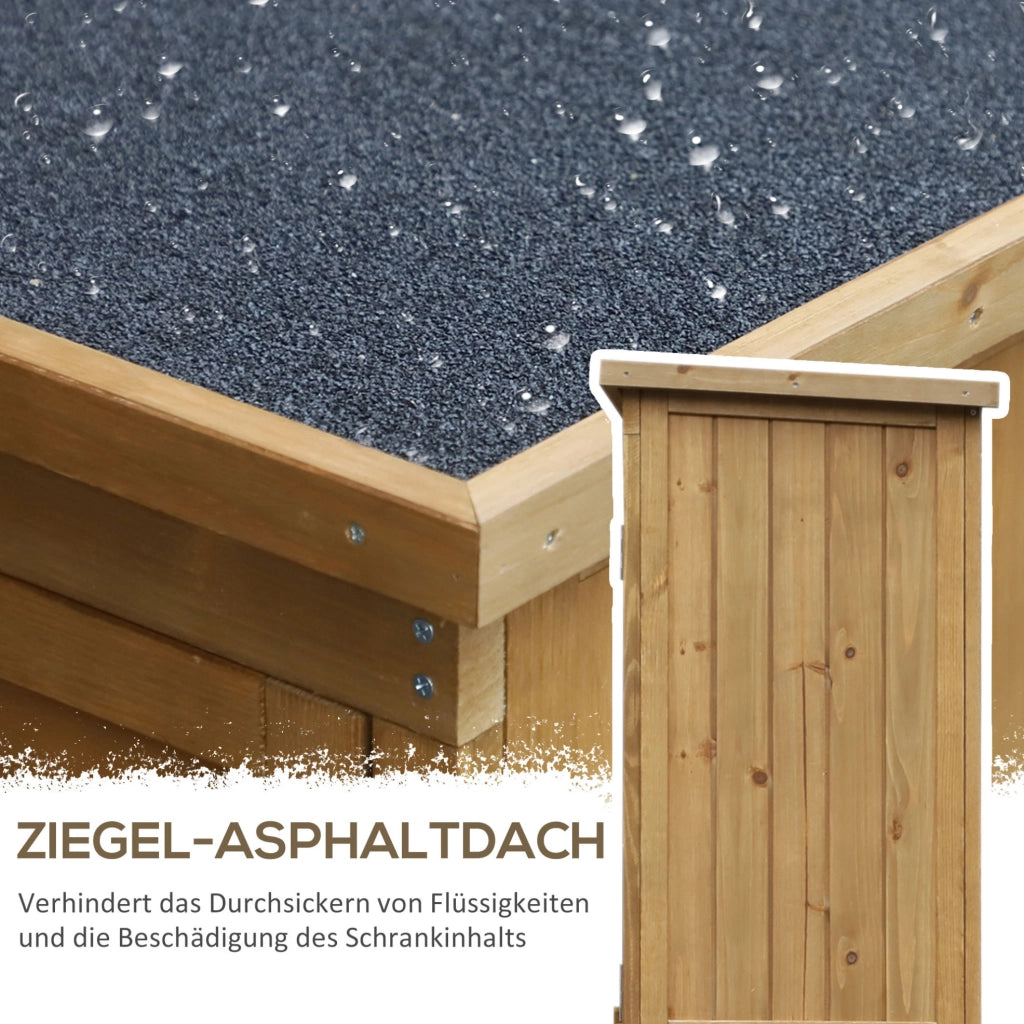Armadio da giardino con 3 ripiani in legno di abete 87x46,5x160 cm