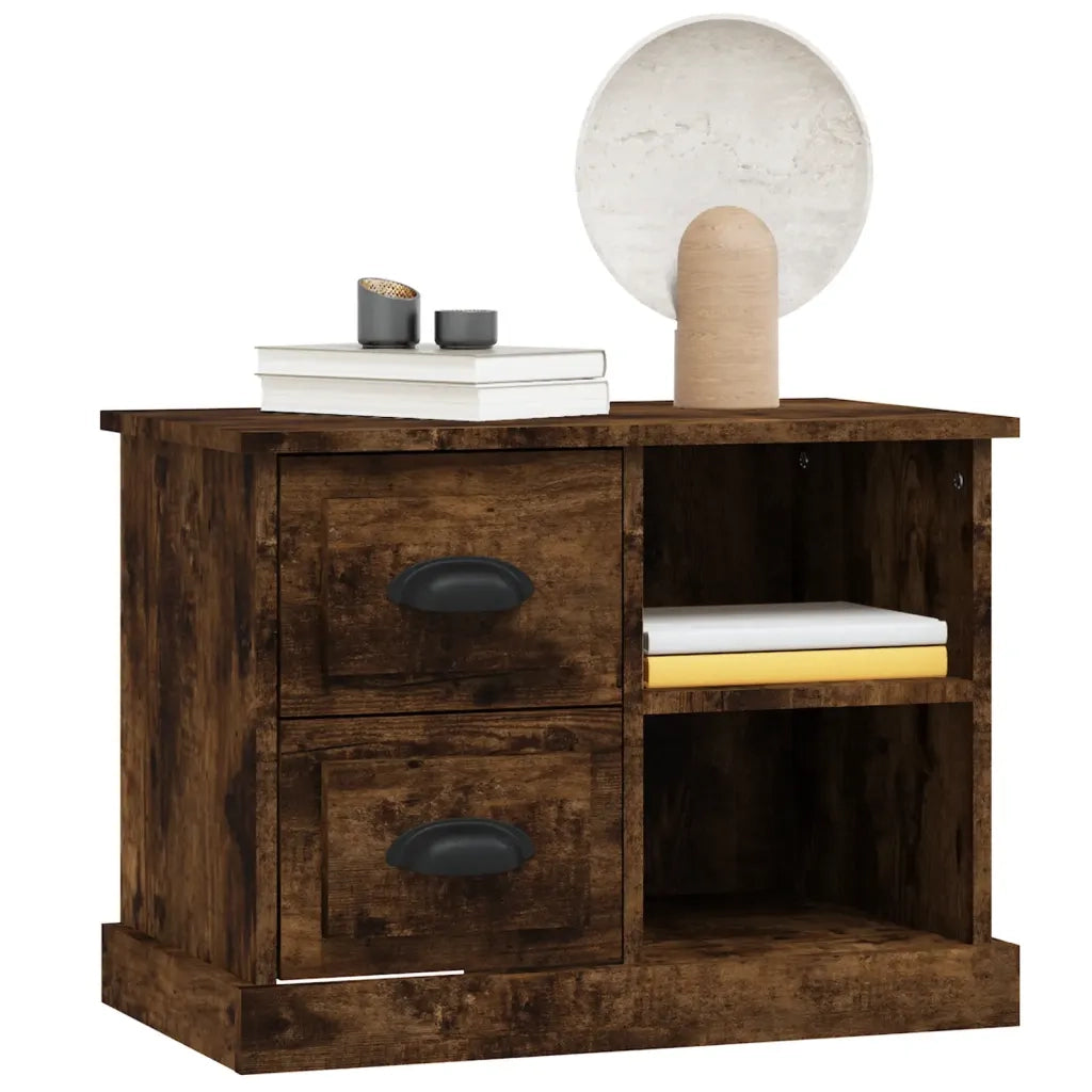 Comodino Rovere Fumo 60x35,5x45 cm 816373