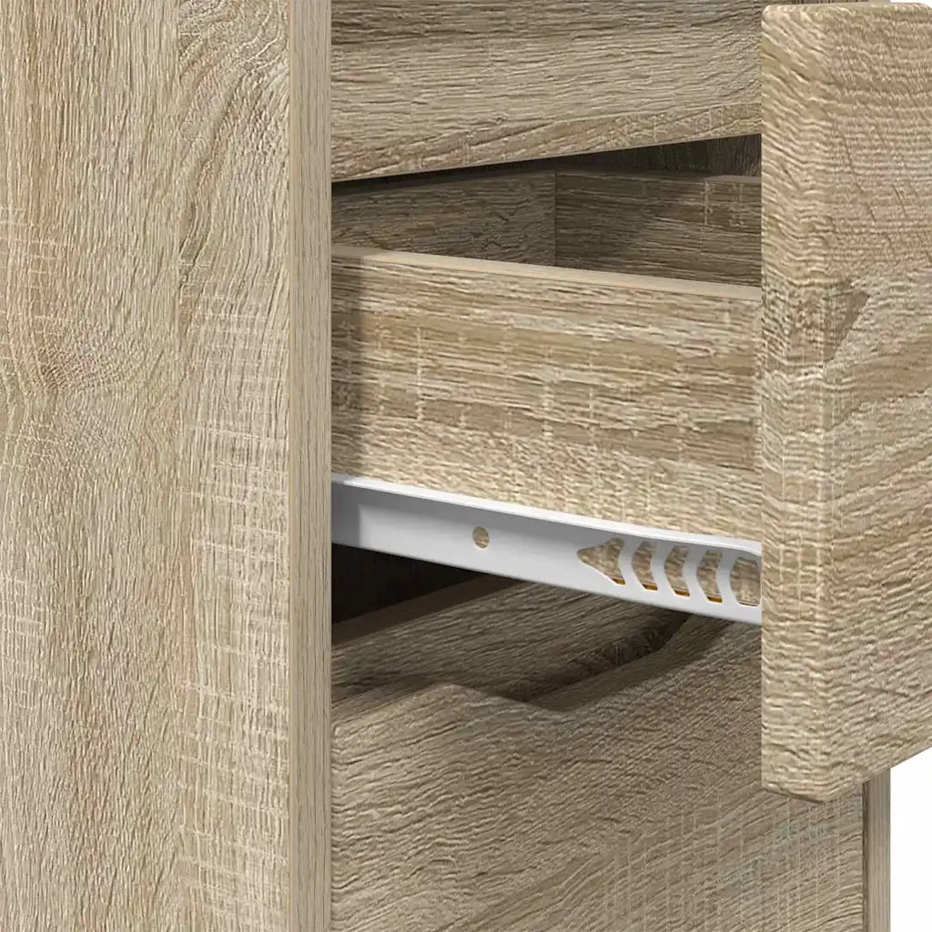 Set di 2 Comodini | Armadio da Notte | Mobiletto da notte con cassetto Rovere Sonoma 30,5 x 30 x 43 cm