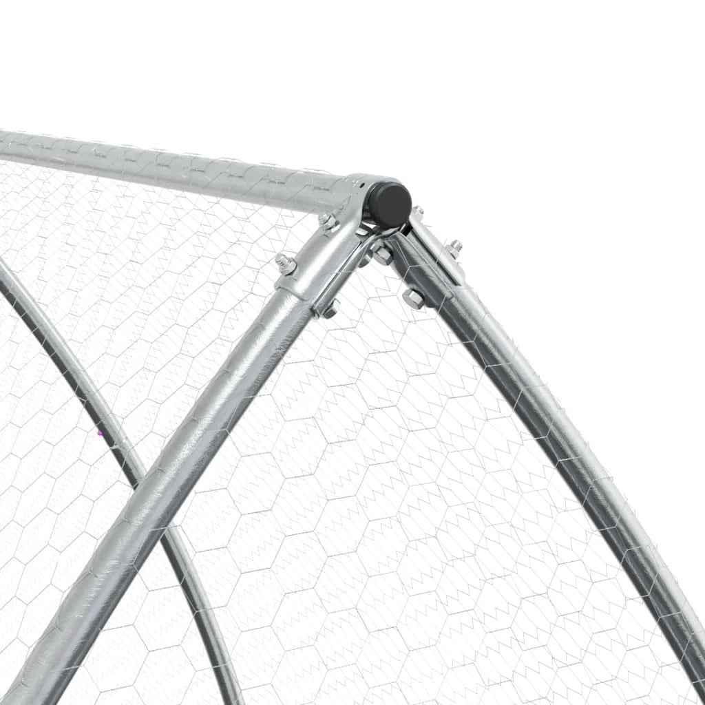 Gabbia per conigli in argento 600 x 105 x 120 cm in acciaio zincato Argento 02_0041698
