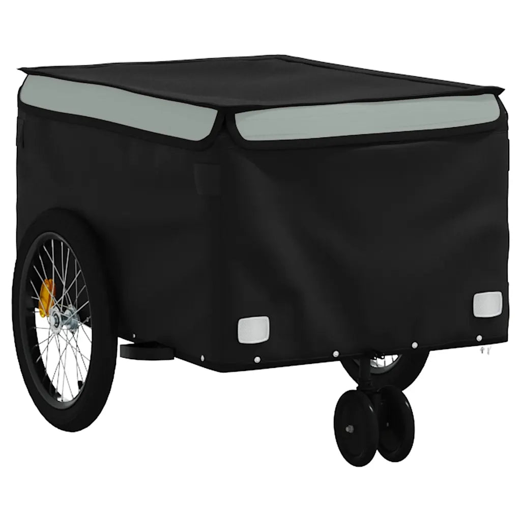 Rimorchio da Bici Nero e Grigio 30 kg in Ferro