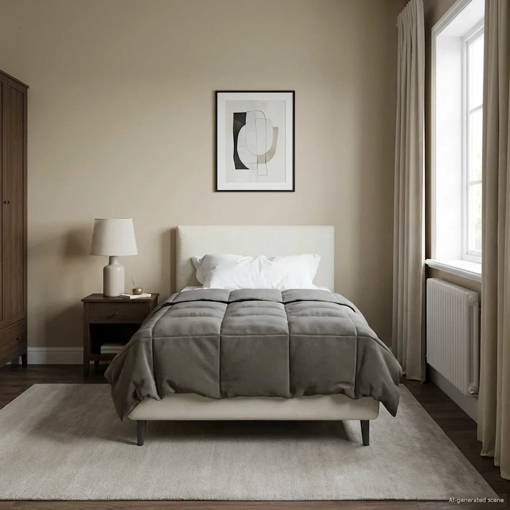 Duvet Estivo Trapuntato Grigio chiaro 140 x 220 cm Microfibra