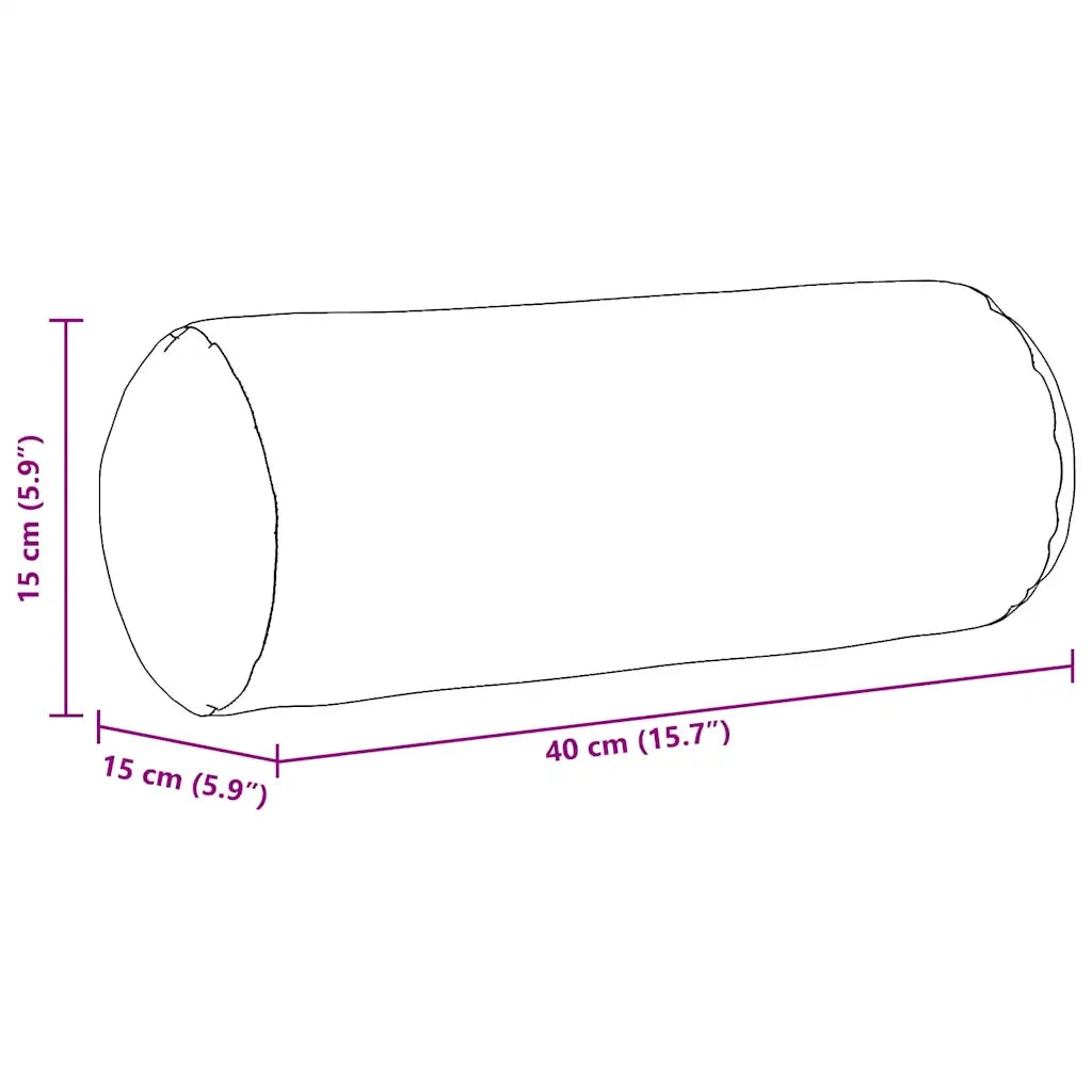 Cuscini a rullo 2 pz | Cuscini per sedie Grigio chiaro ? 15 x 40 cm