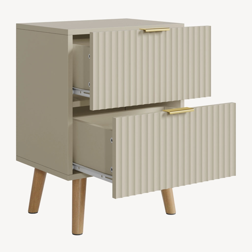 Comodino Nand con 2 Cassetti 55x40x30 cm color Sabbia [en.casa]
